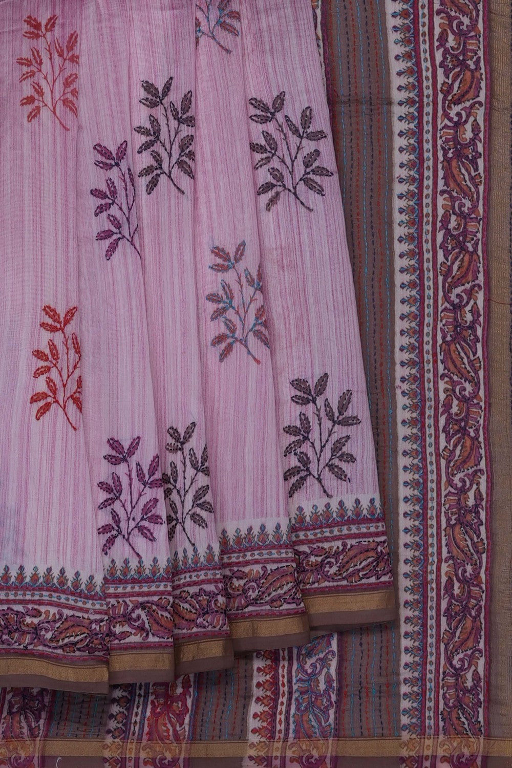 Image of Pink Chanderi Silk Cotton Saree