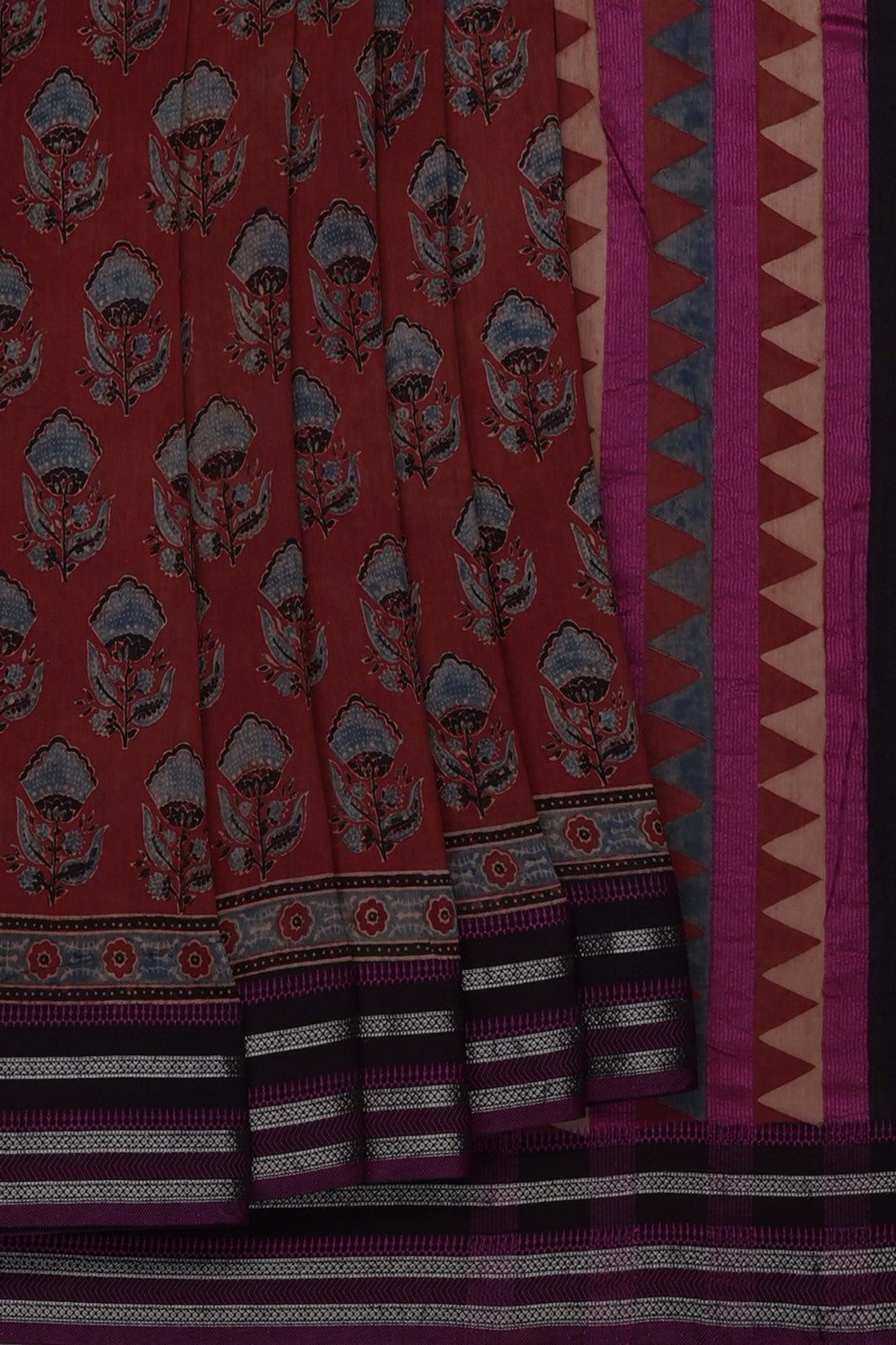 Image of Ajrakh Printed Saree