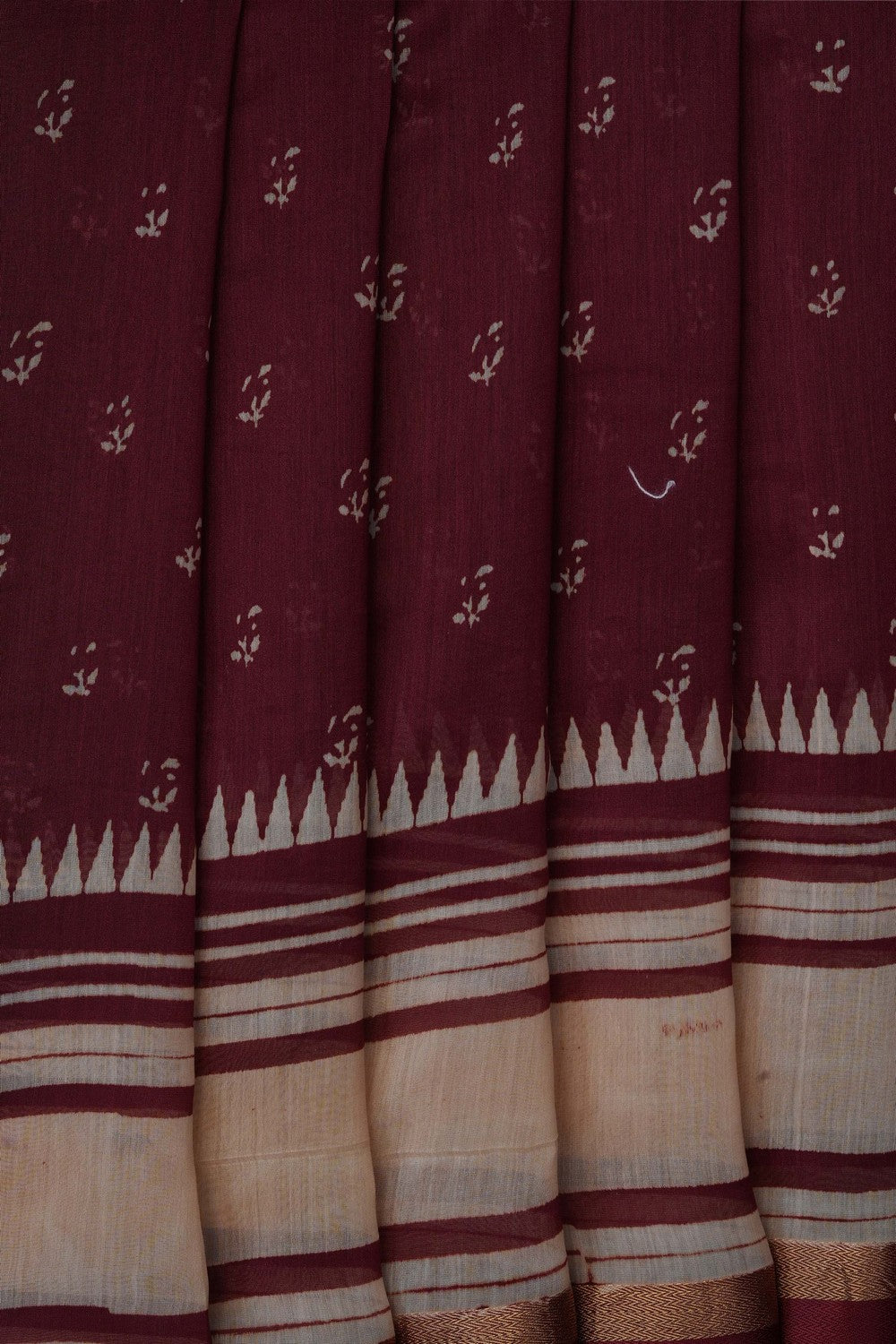 Image of Maroon Chanderi Silk Cotton Saree