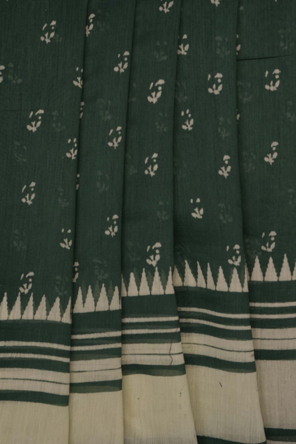 Image of Green Chanderi Silk Cotton Saree