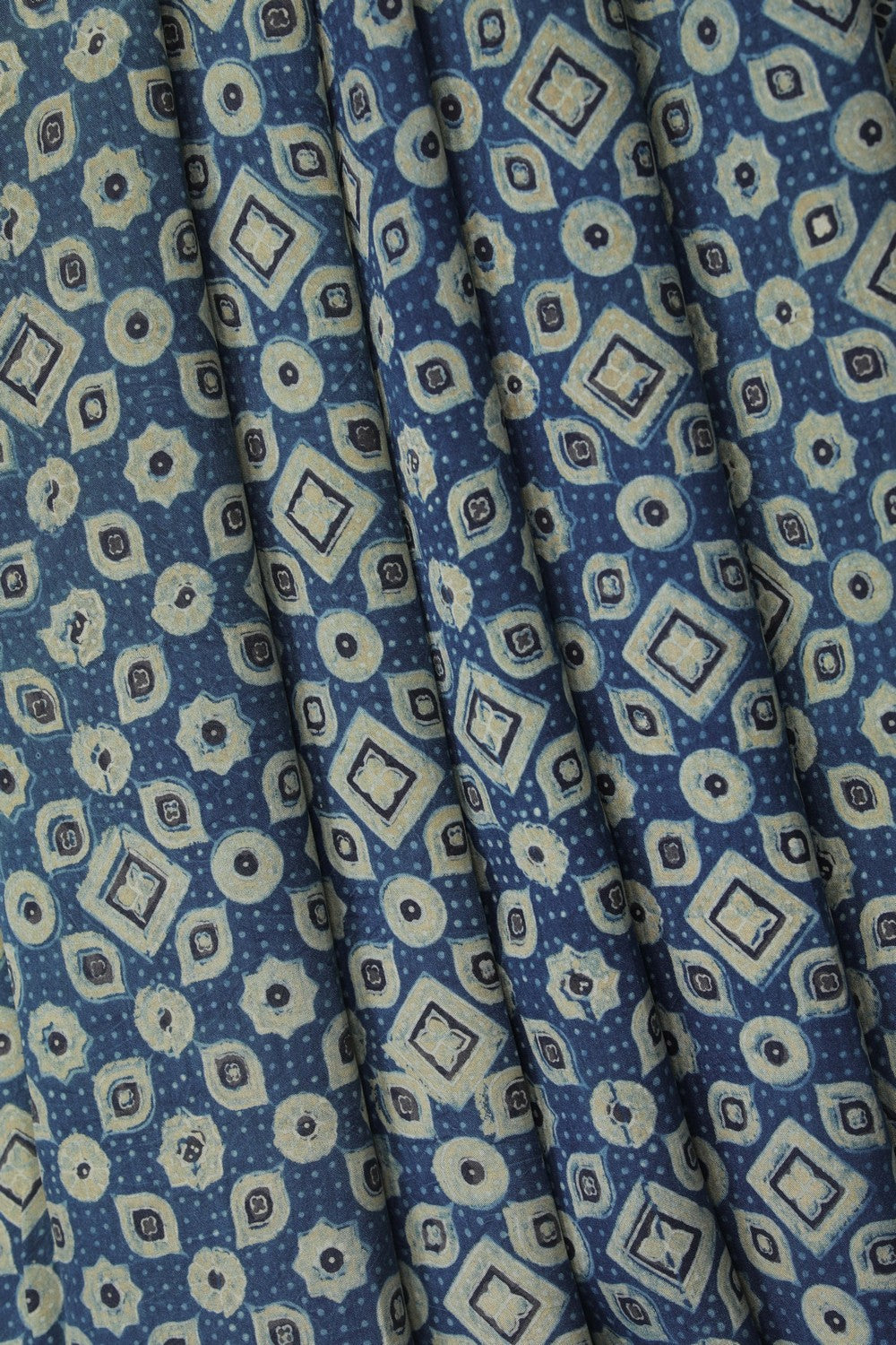 Image of Ajrakh Printed Silk Saree