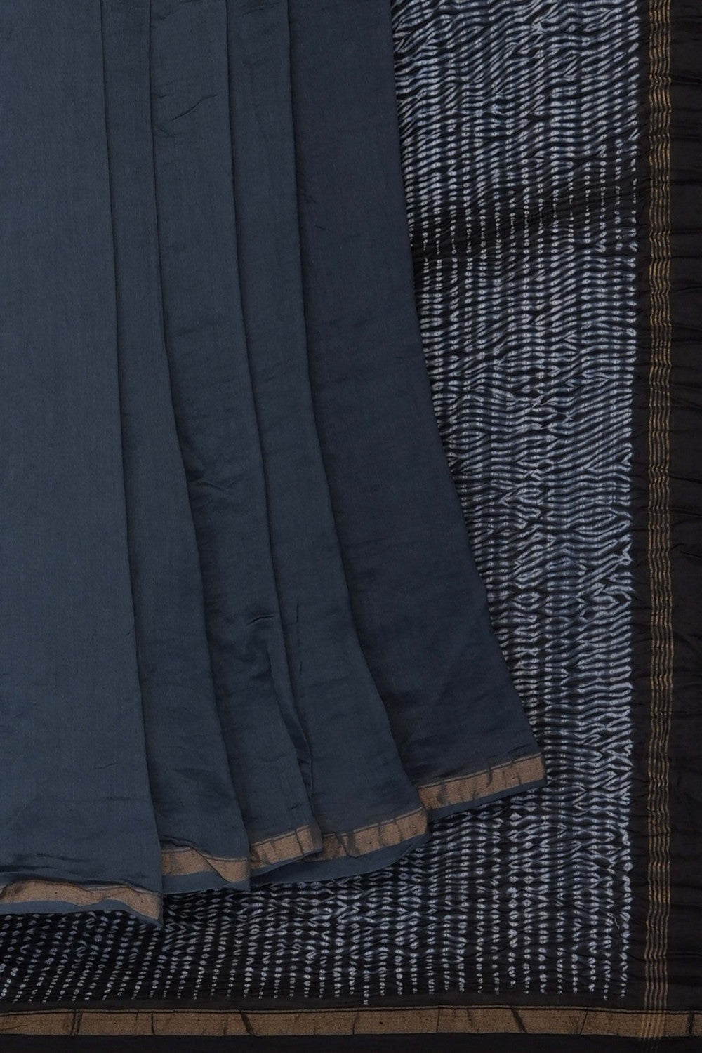 Image of Grey Chanderi Silk Cotton Saree
