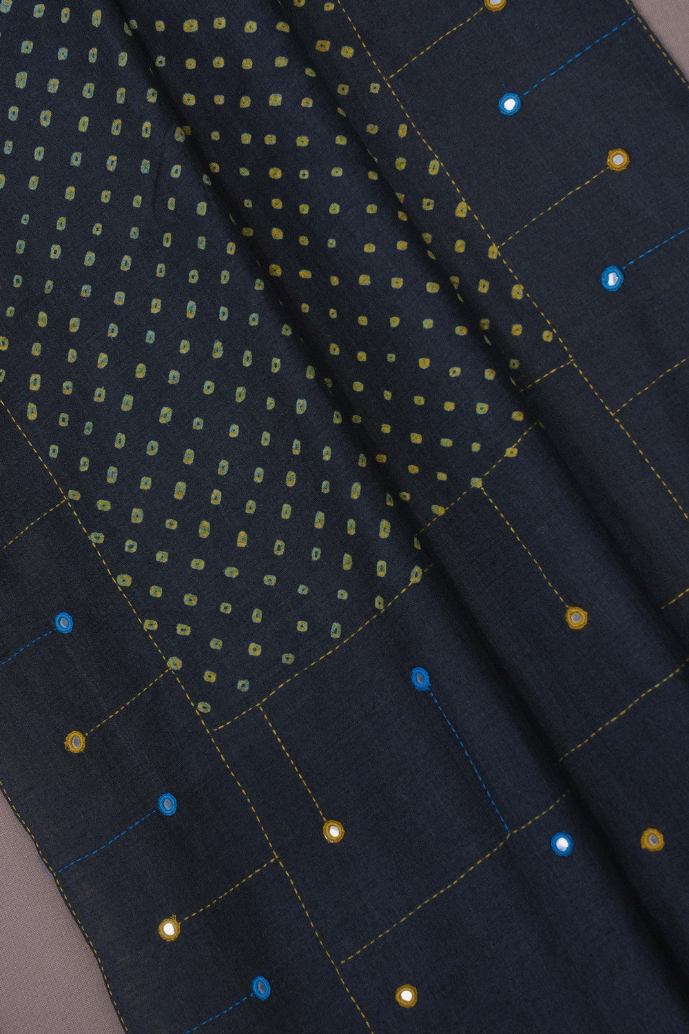 Image of A Tussar Printed Grey Saree