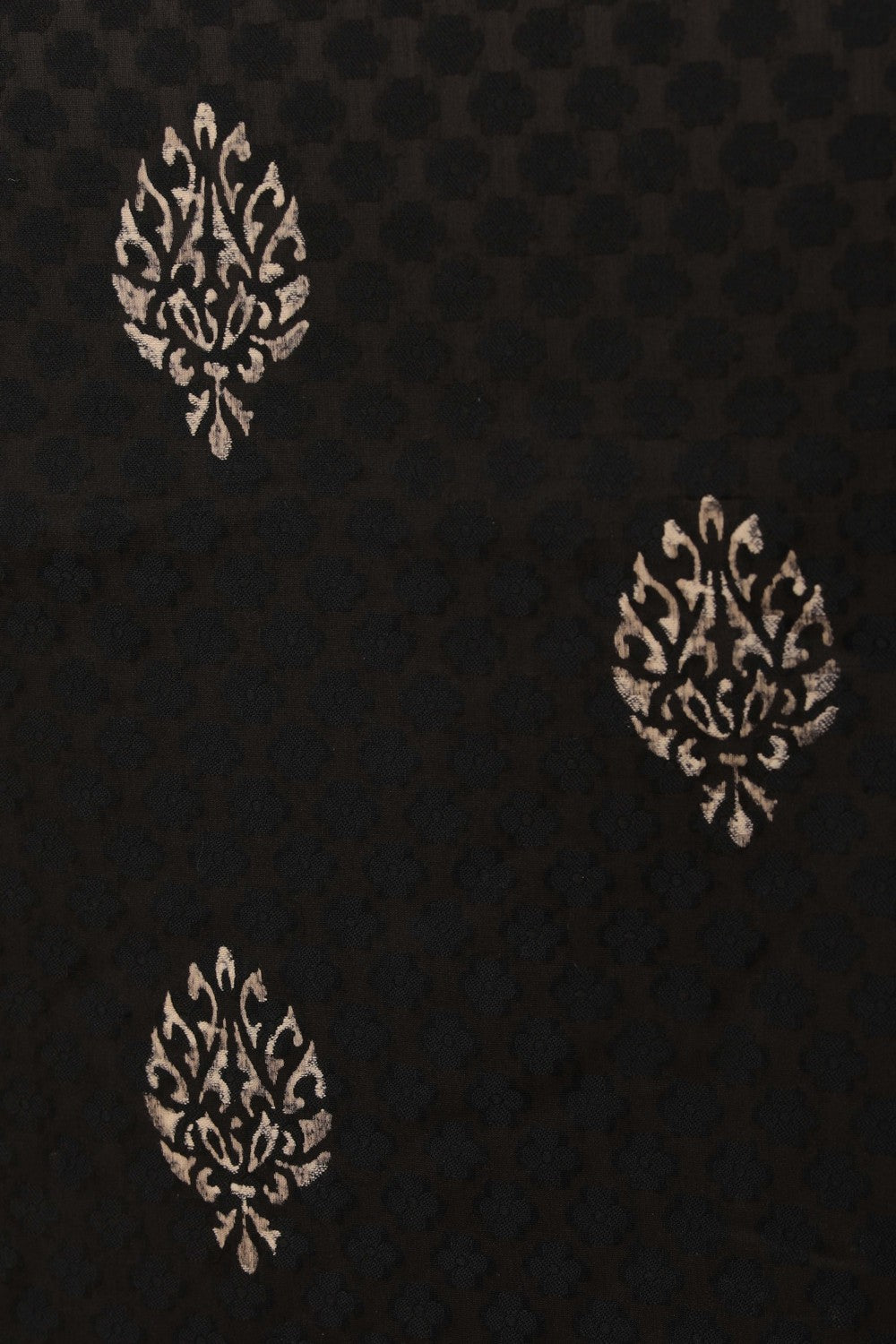 Image of Cotton Silk Black Jacquard Saree
