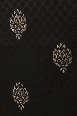 Image of Cotton Silk Black Jacquard Saree