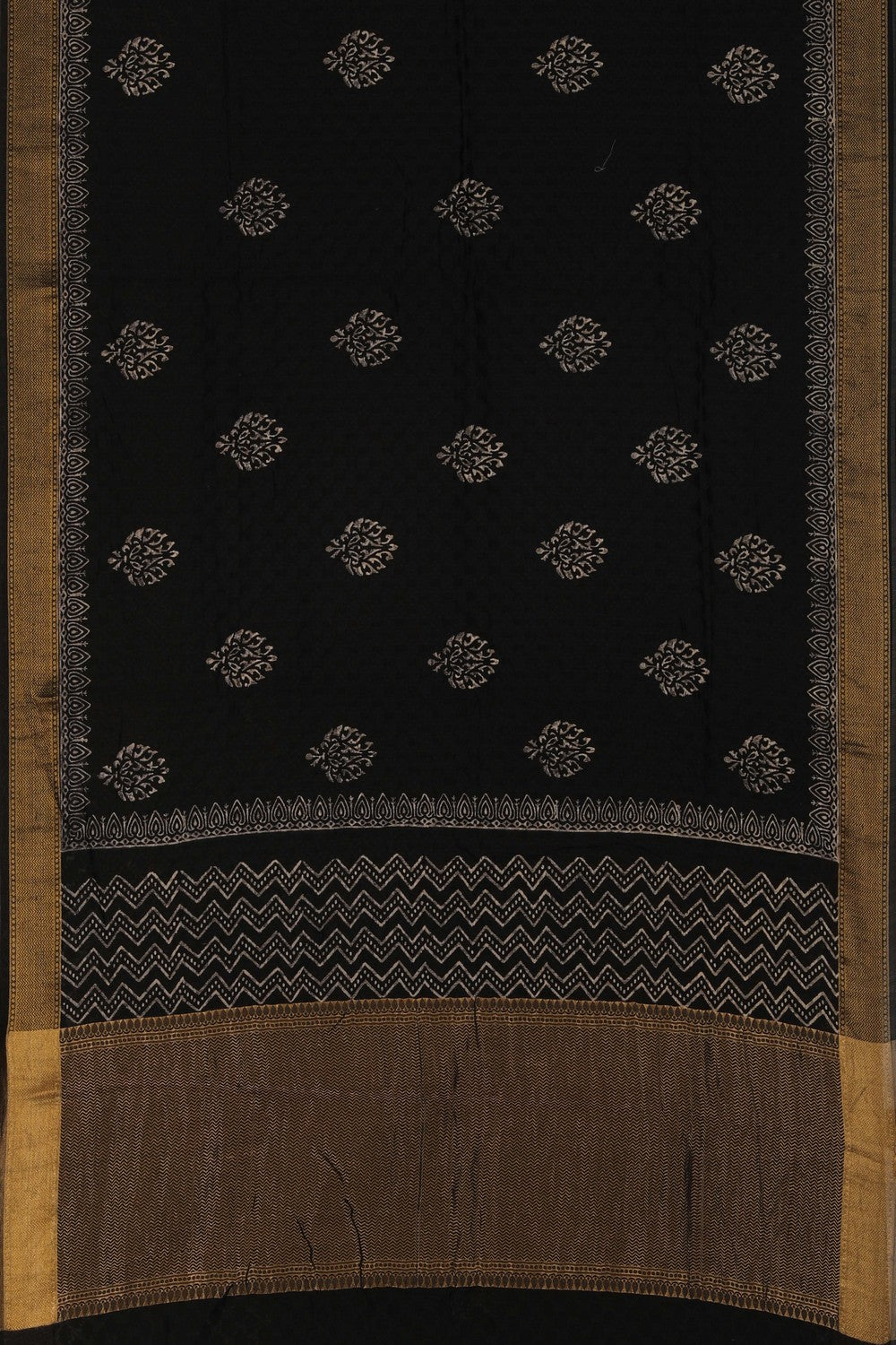 Image of Cotton Silk Black Jacquard Saree