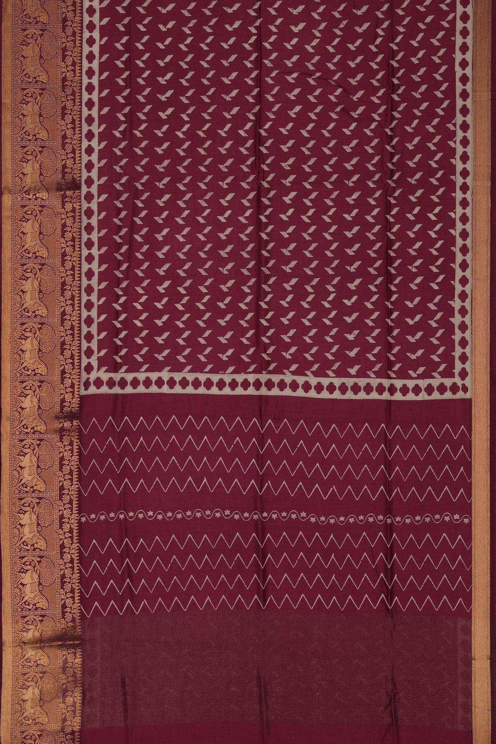 A Contemporary Charm Red Saree