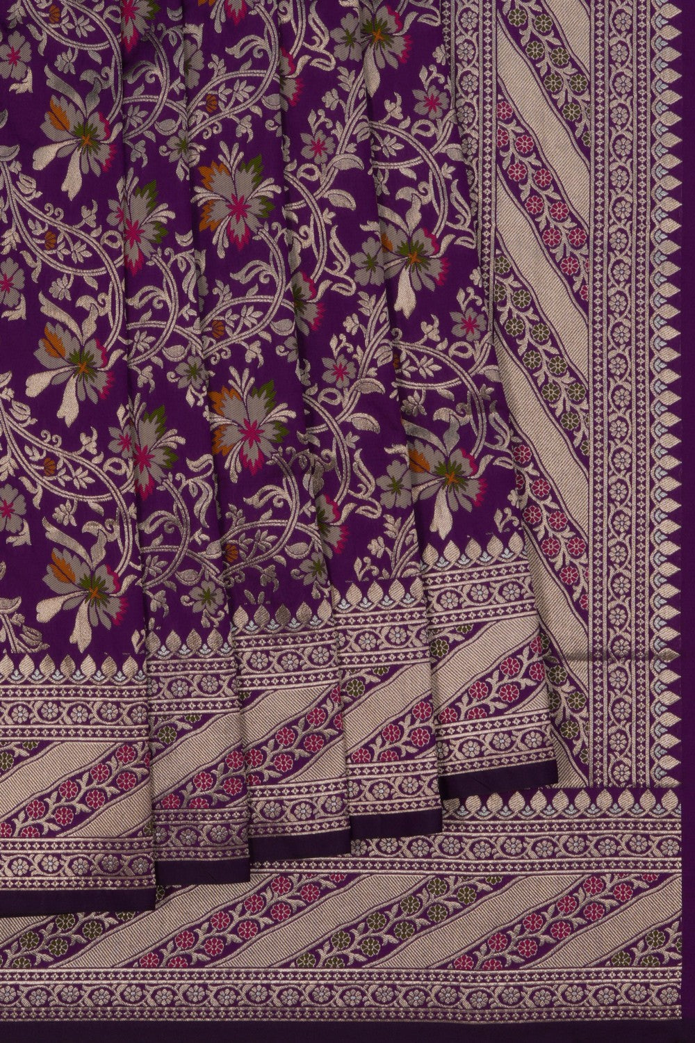 Image of Banarasi Katan Silk Violet Saree