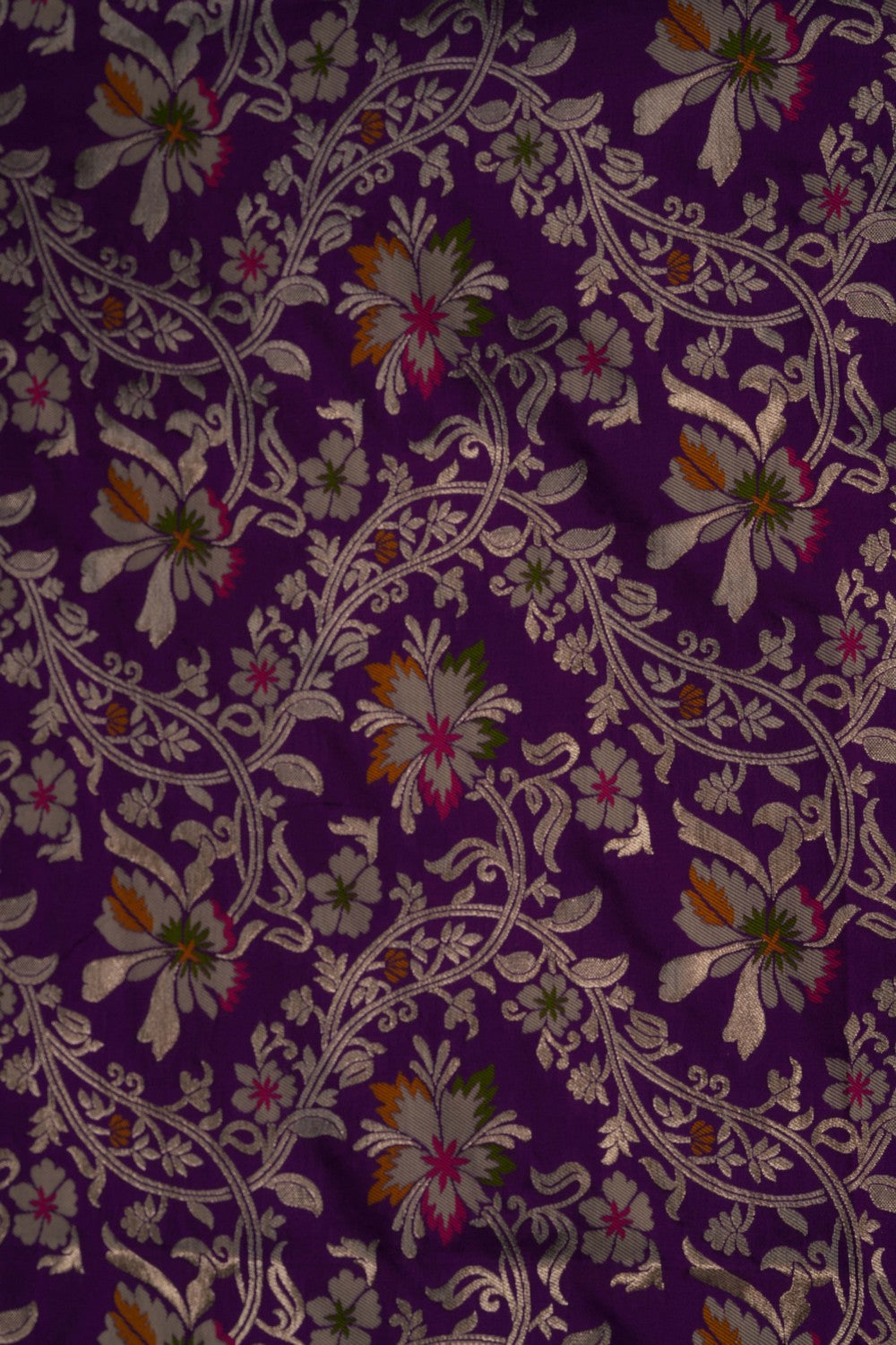 Image of Banarasi Katan Silk Violet Saree