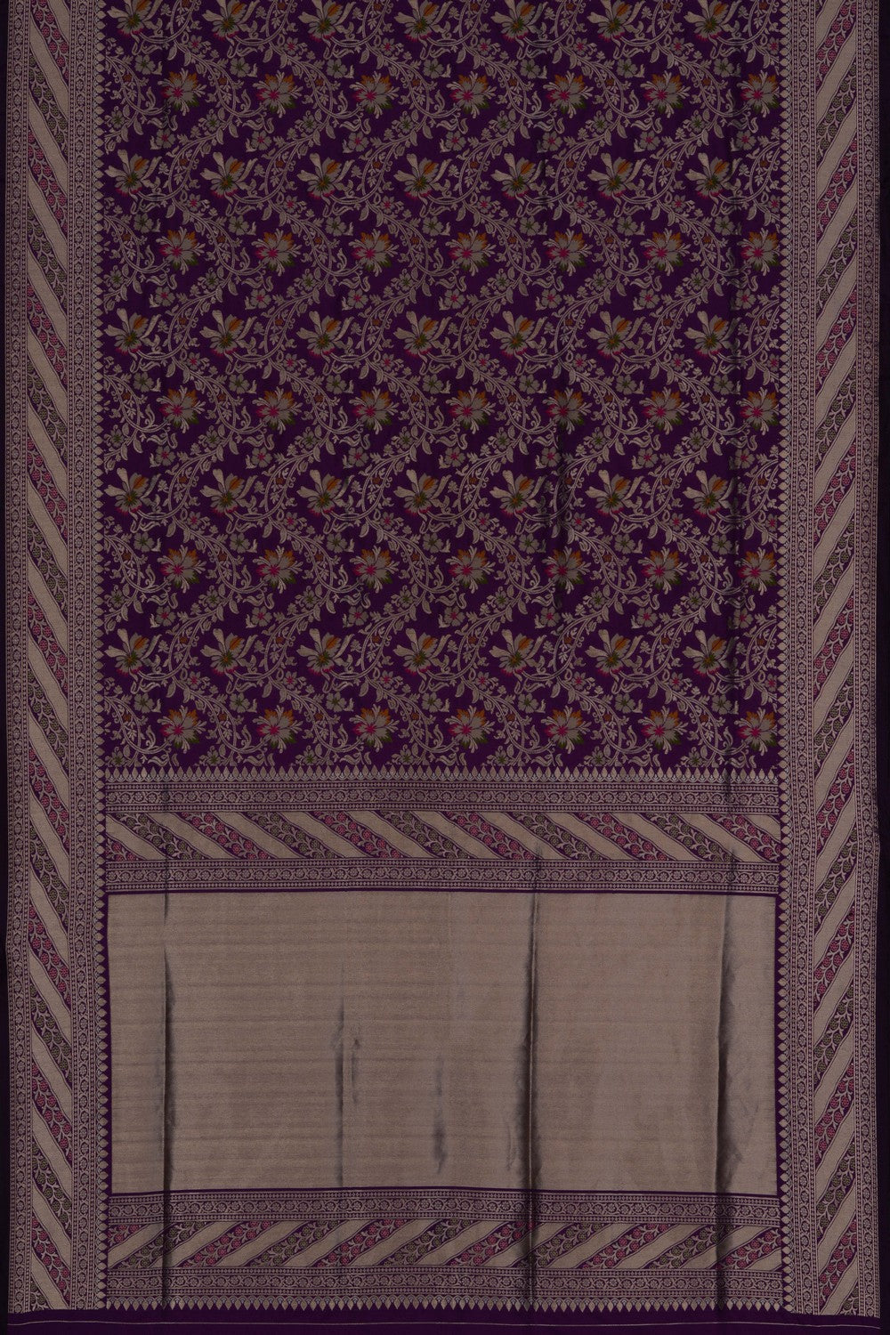 Image of Banarasi Katan Silk Violet Saree