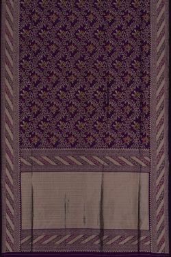 Image of Banarasi Katan Silk Violet Saree