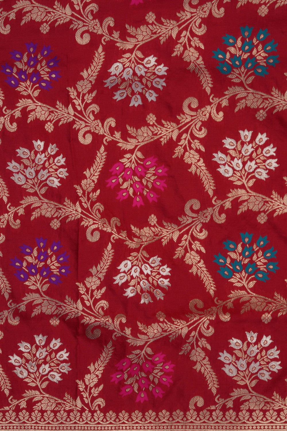 Image of Banarasi Katan Silk Red Saree