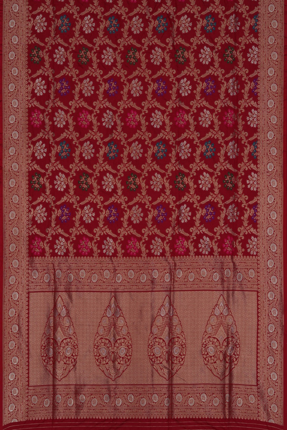 Image of Banarasi Katan Silk Red Saree