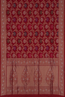 Image of Banarasi Katan Silk Red Saree