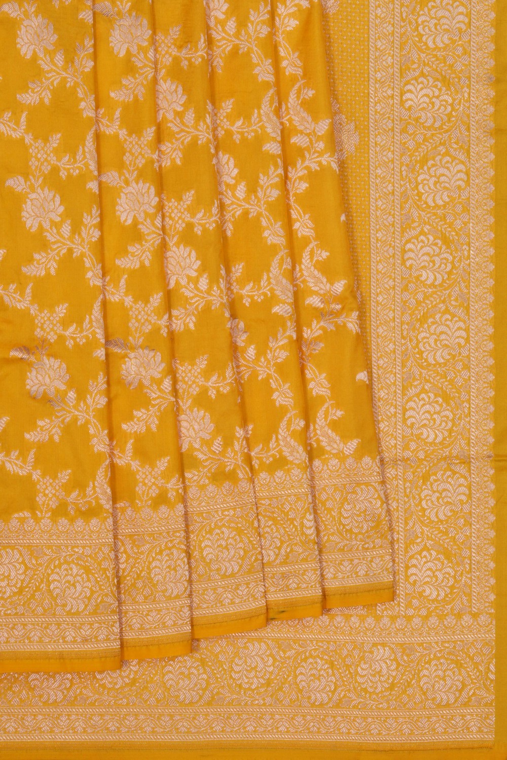 Image of Banarasi Katan Silk Yellow Saree