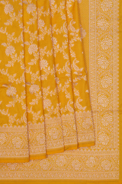 Image of Banarasi Katan Silk Yellow Saree