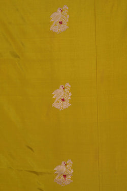 Image of Banarasi Katan Silk Spring Green Saree