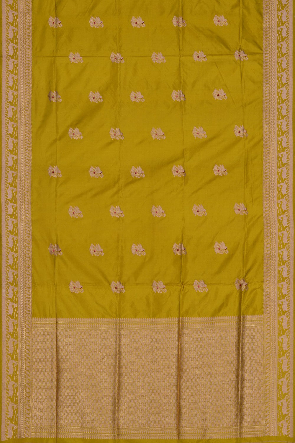 Image of Banarasi Katan Silk Spring Green Saree