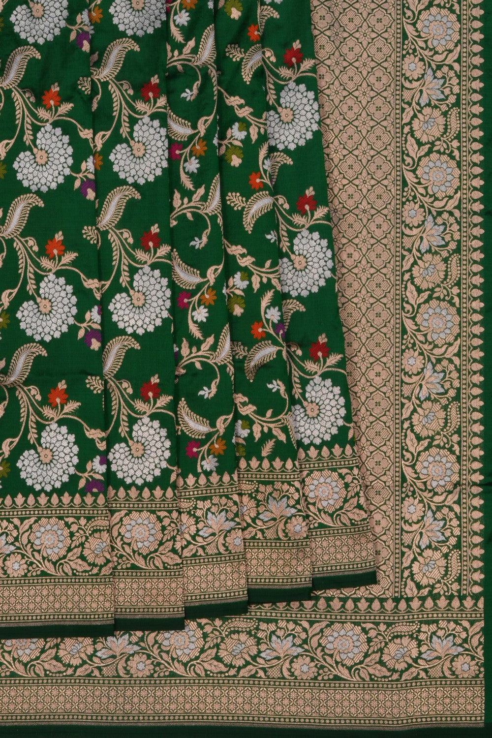 Image of Banarasi Katan Silk Green Saree