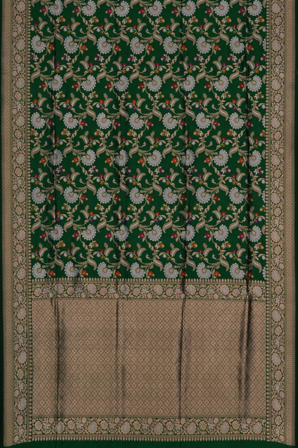 Image of Banarasi Katan Silk Green Saree