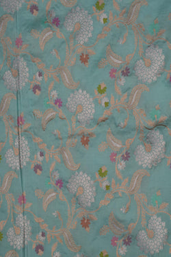 Image of Banarasi Katan Silk Ice Blue Saree