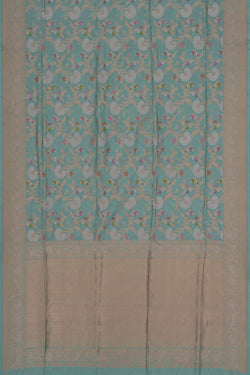 Image of Banarasi Katan Silk Ice Blue Saree