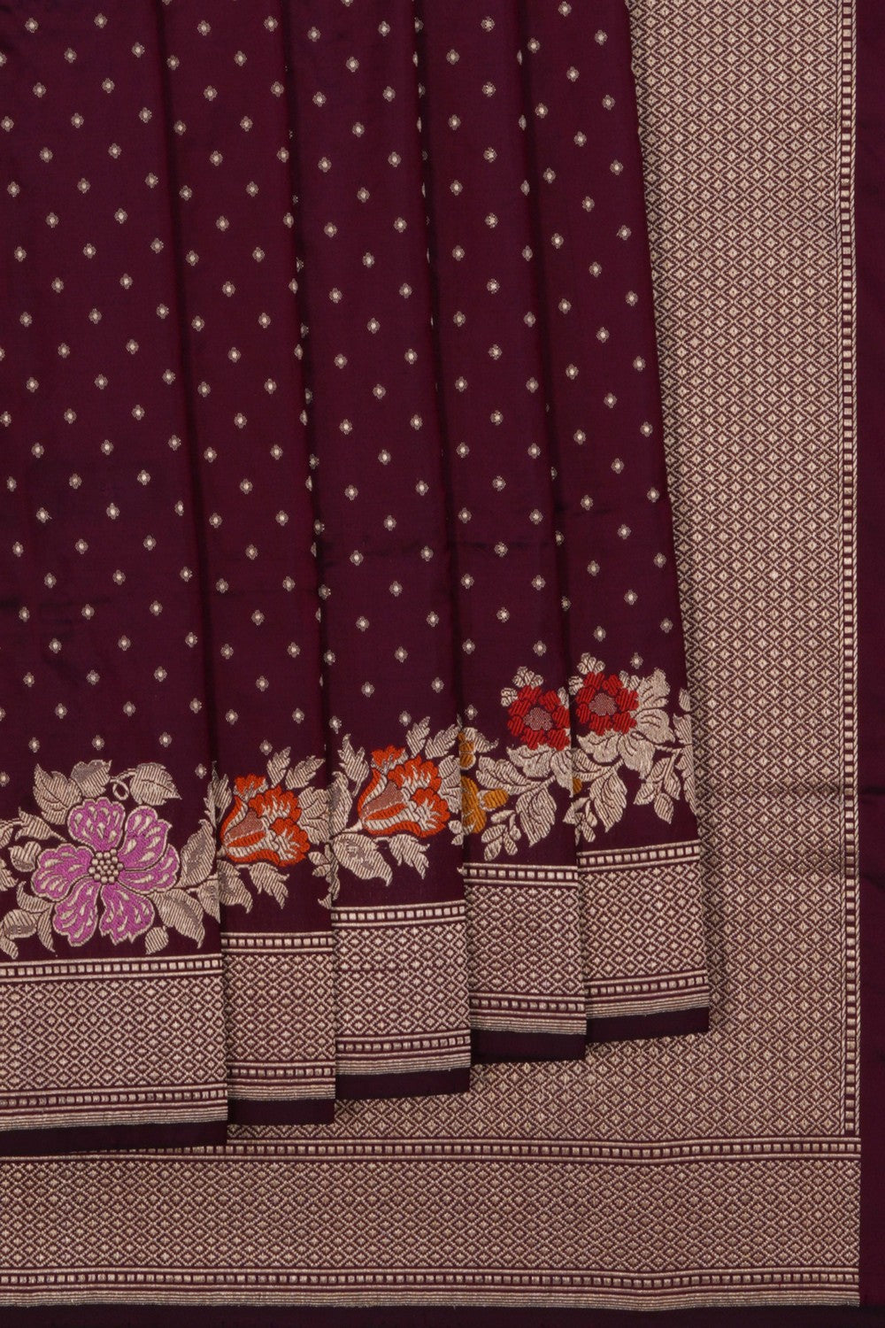 Image of Banarasi Katan Silk Wine Violet Saree