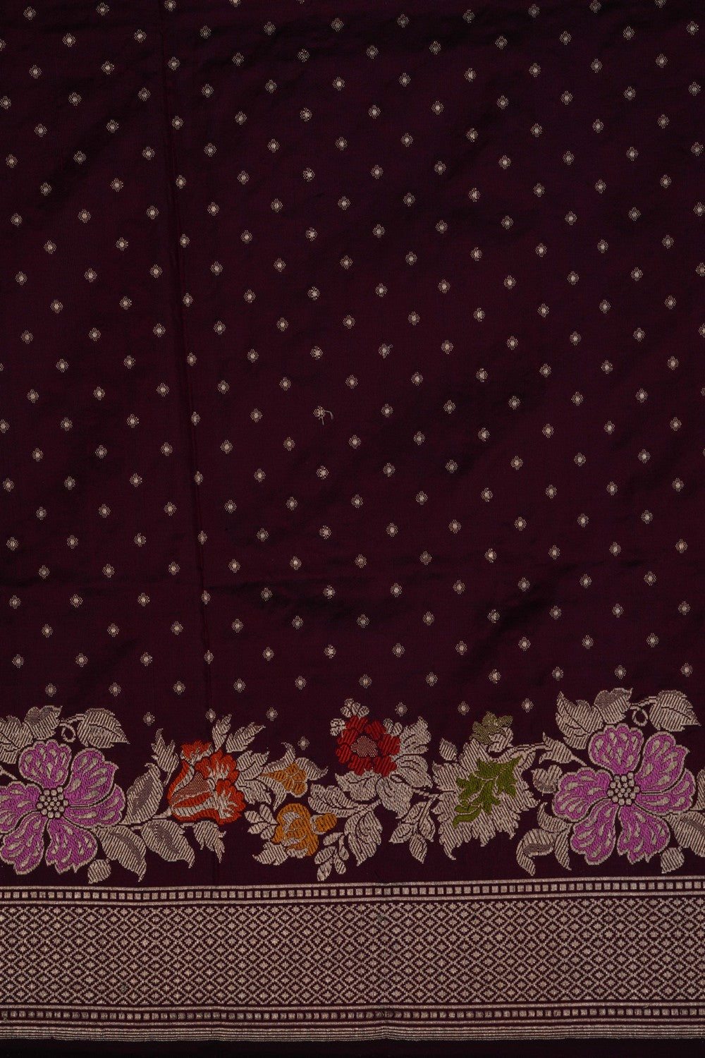 Image of Banarasi Katan Silk Wine Violet Saree