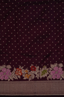 Image of Banarasi Katan Silk Wine Violet Saree