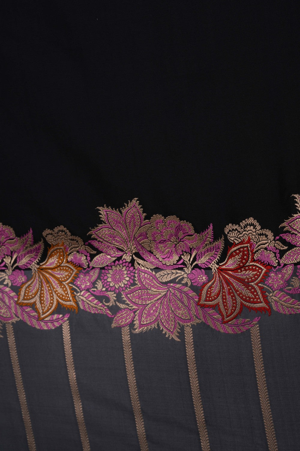 Image of Banarasi Katan Silk Black Saree