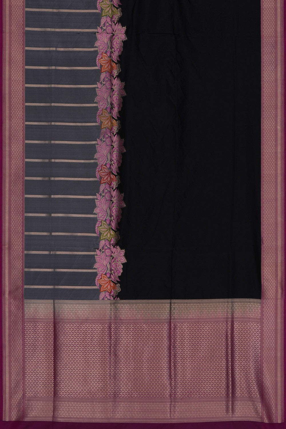 Image of Banarasi Katan Silk Black Saree