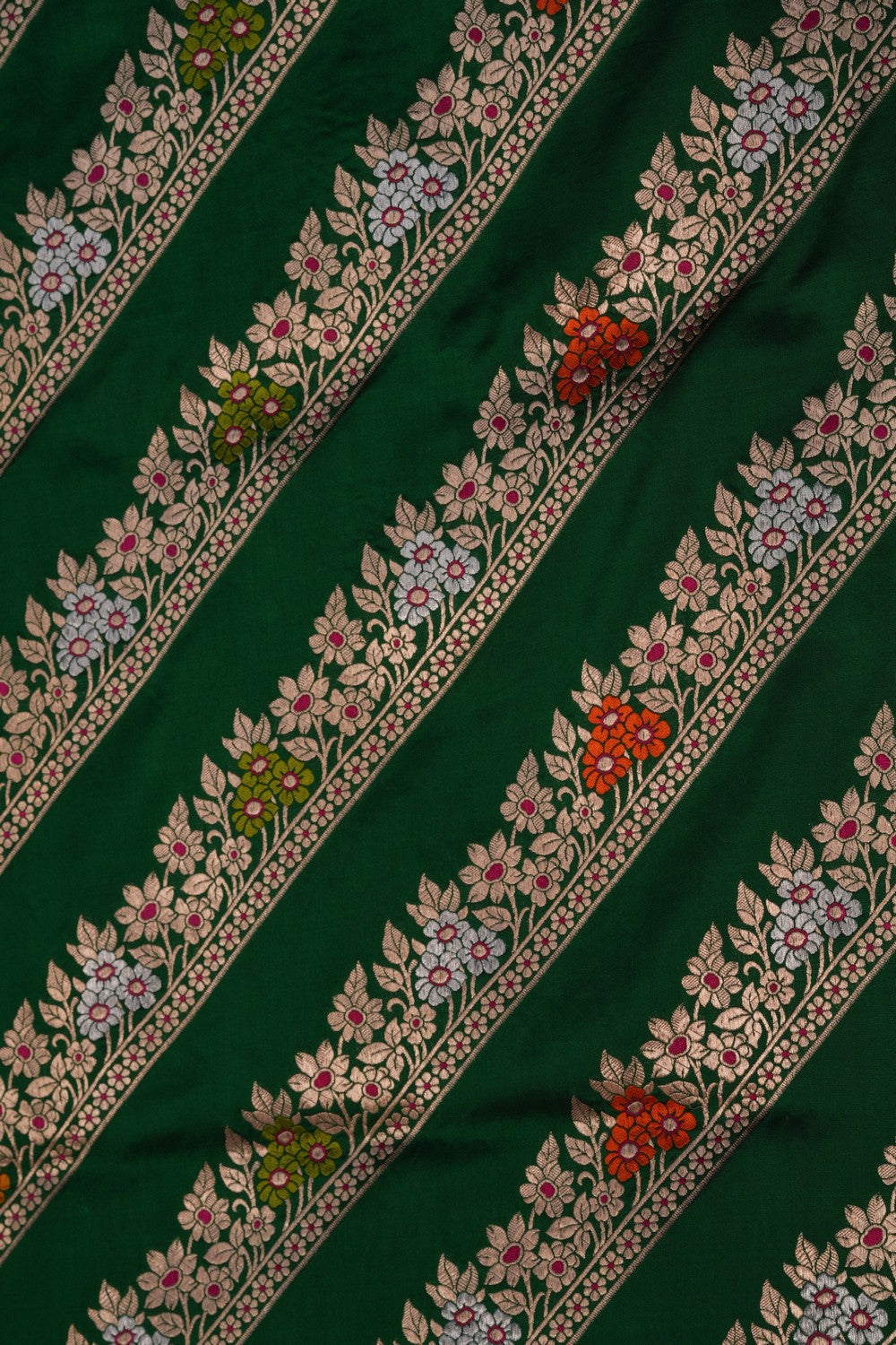 Image of Banarasi Katan Silk Green Saree