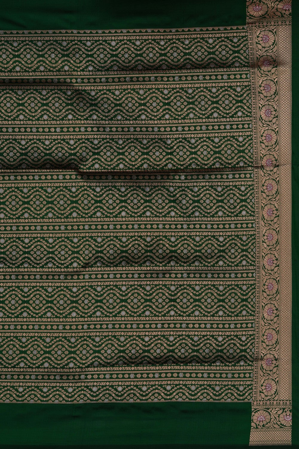 Image of Banarasi Katan Silk Green Saree