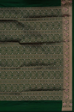 Image of Banarasi Katan Silk Green Saree