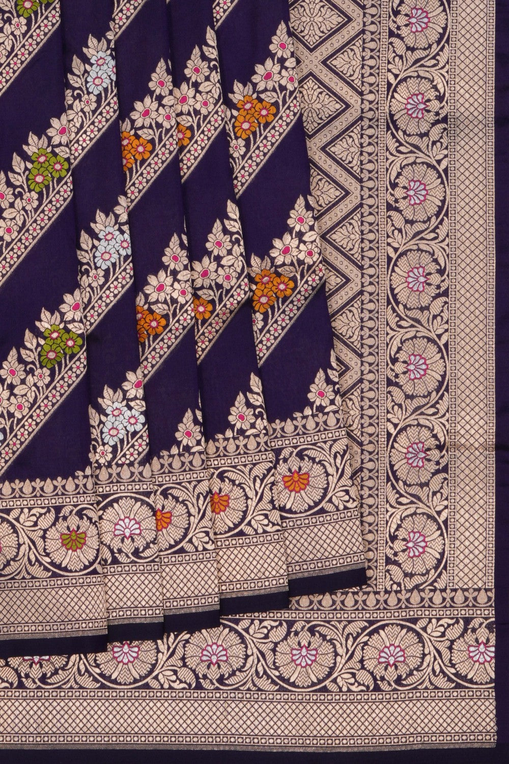 Image of Banarasi Katan Silk Purple Saree