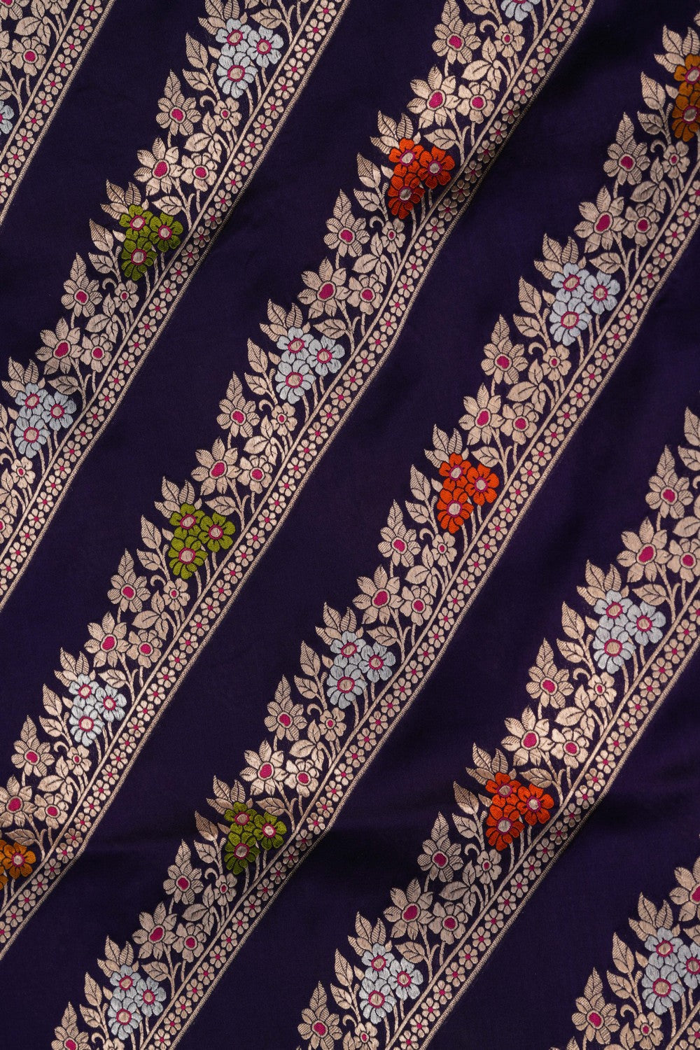 Image of Banarasi Katan Silk Purple Saree