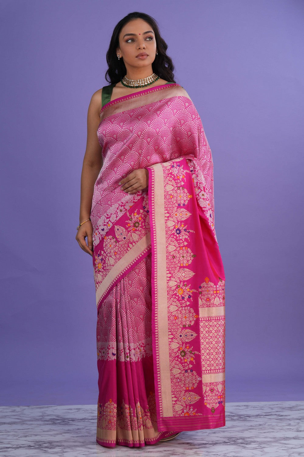 Banarasi Katan Silk Pink Saree