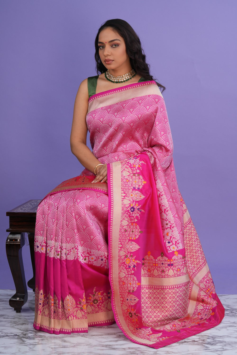 Banarasi Katan Silk Pink Saree