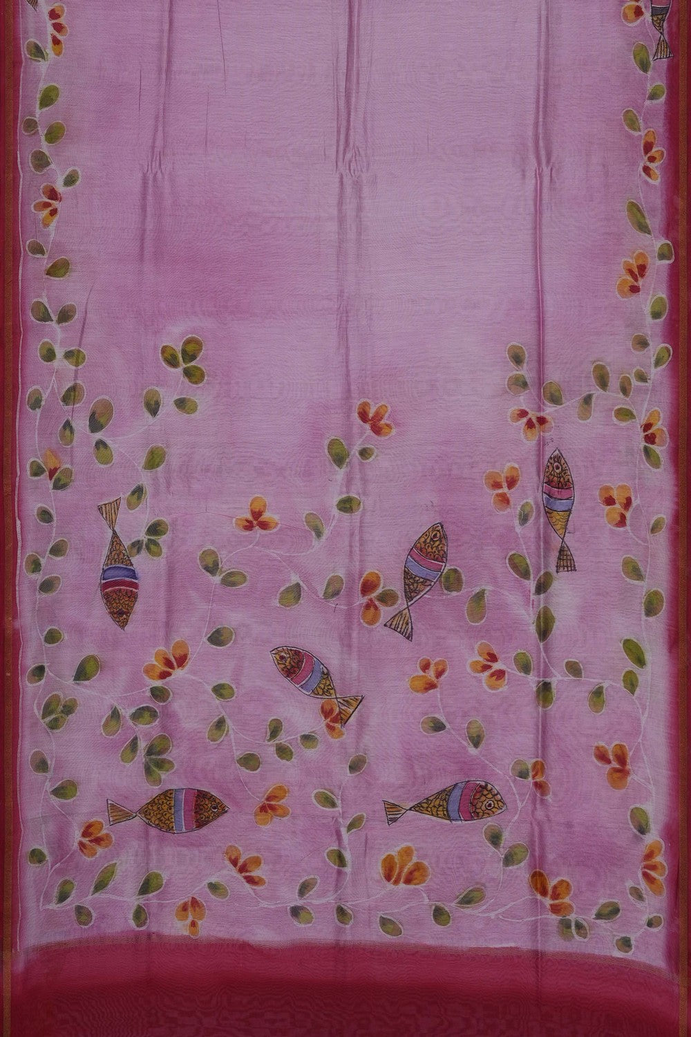 Image of Pink Chanderi Silk Cotton Saree