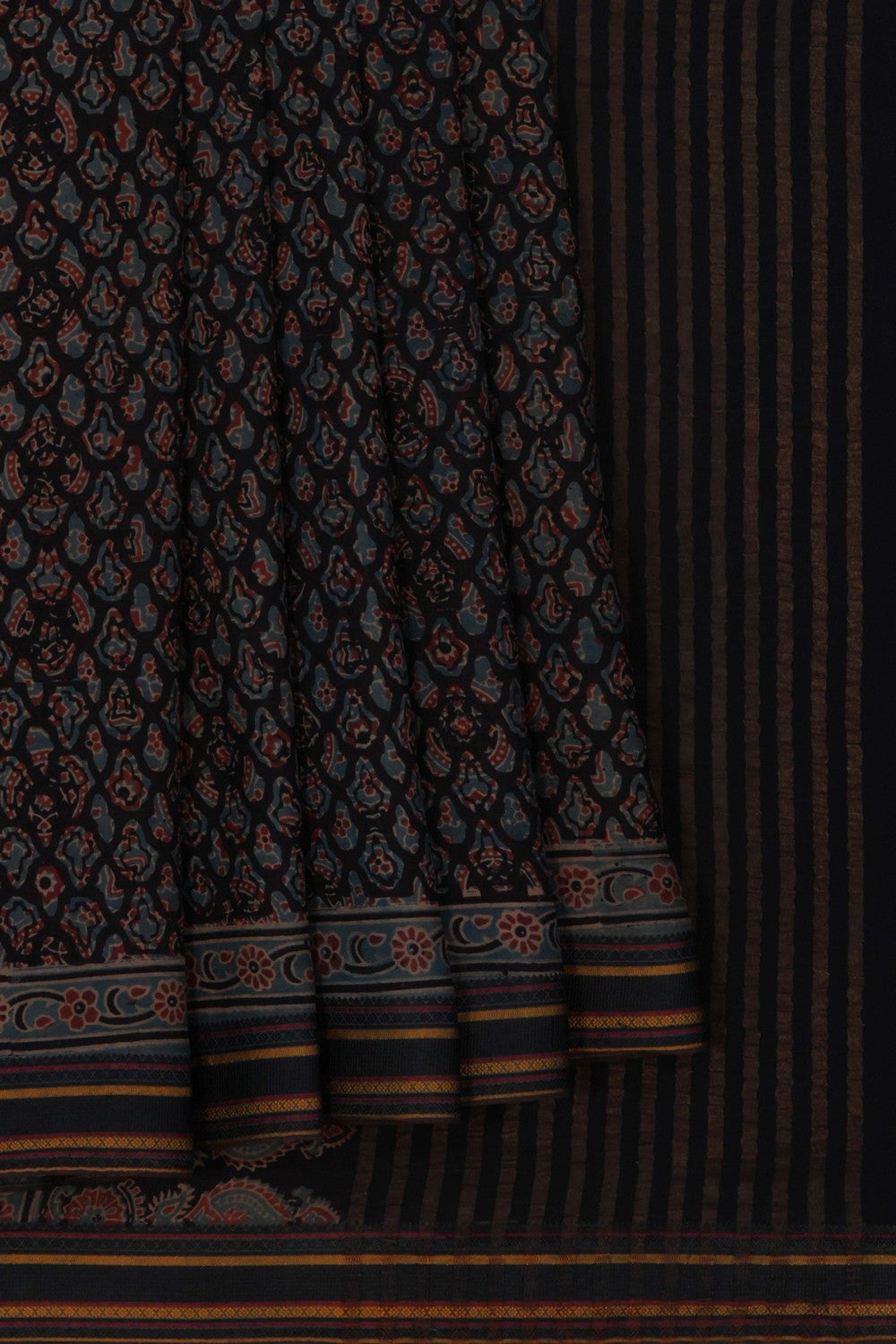 Ajrakh Printed Saree