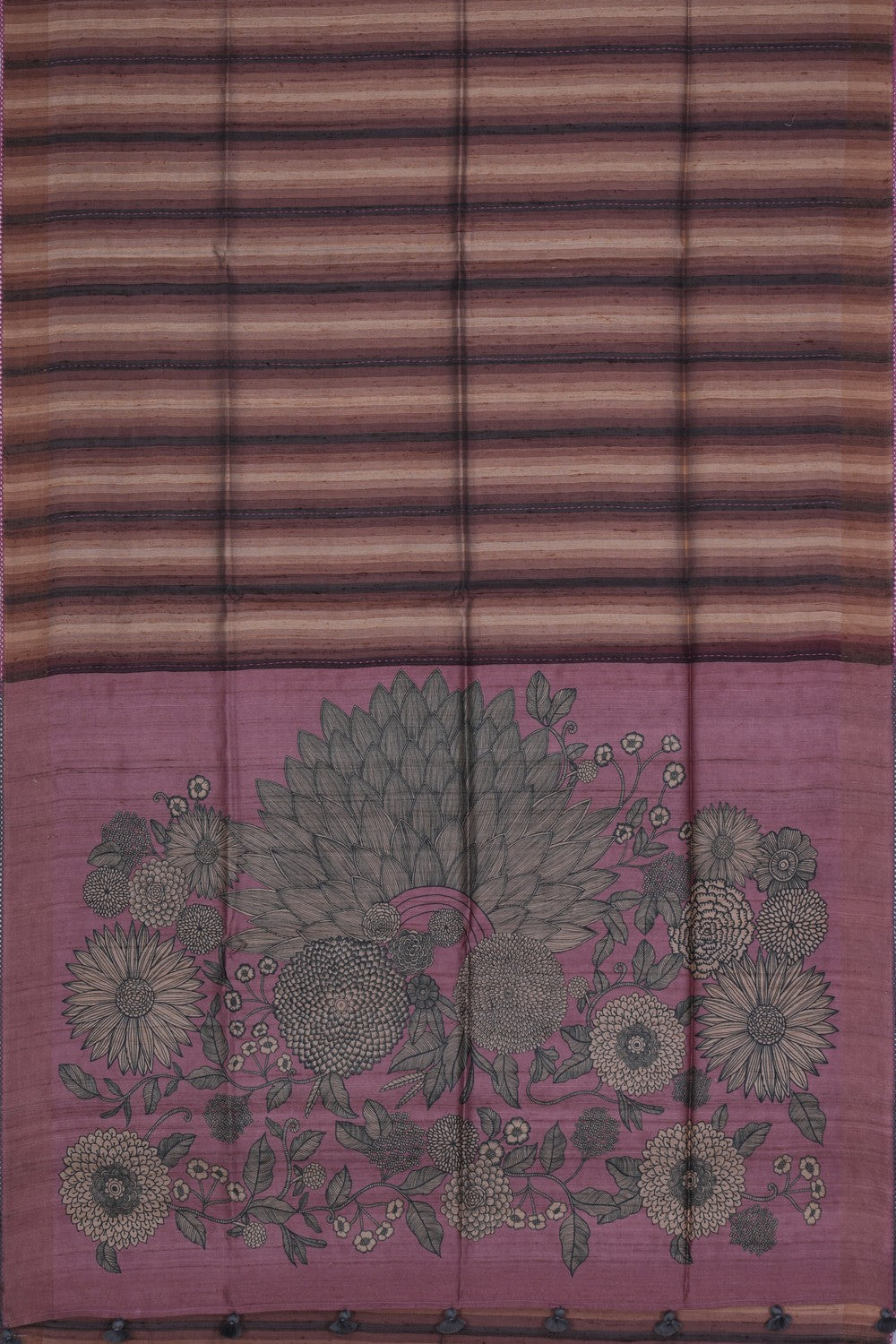 Image of A Tussar Kantha Stitch Saree