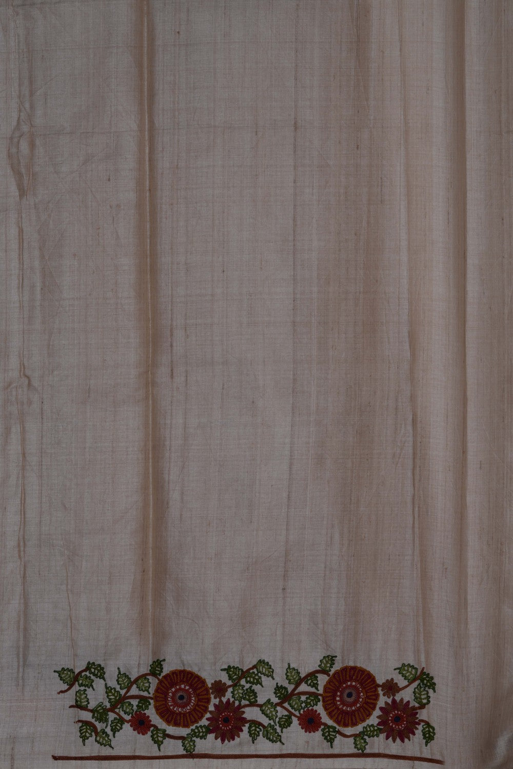 Image of Tussar Silk Embroidery Saree