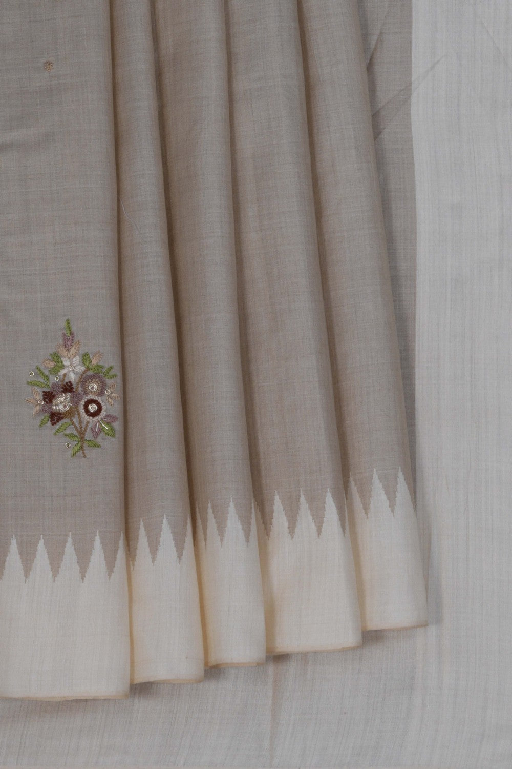 Tussar Silk Embroidery Saree
