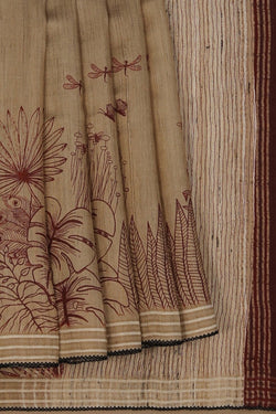 Image of A Tussar Embroidery Saree