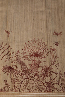 Image of A Tussar Embroidery Saree