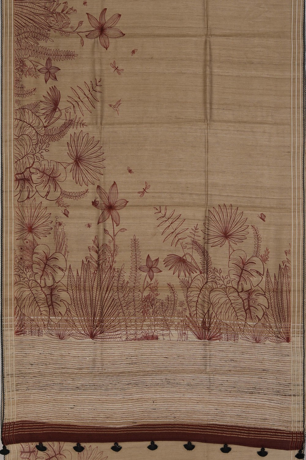 A Tussar Embroidery Saree