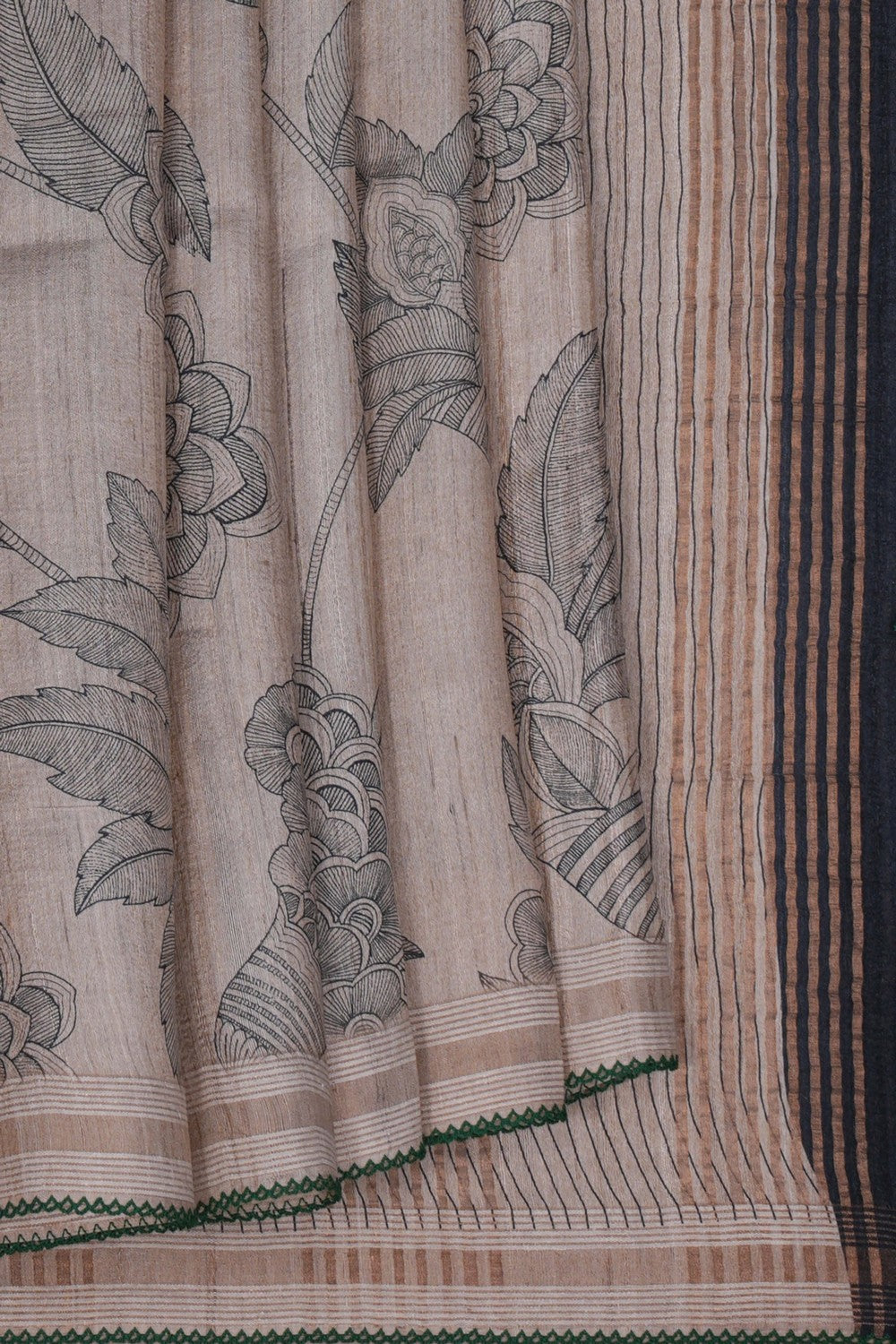 Image of Tussar Silk Beige Saree
