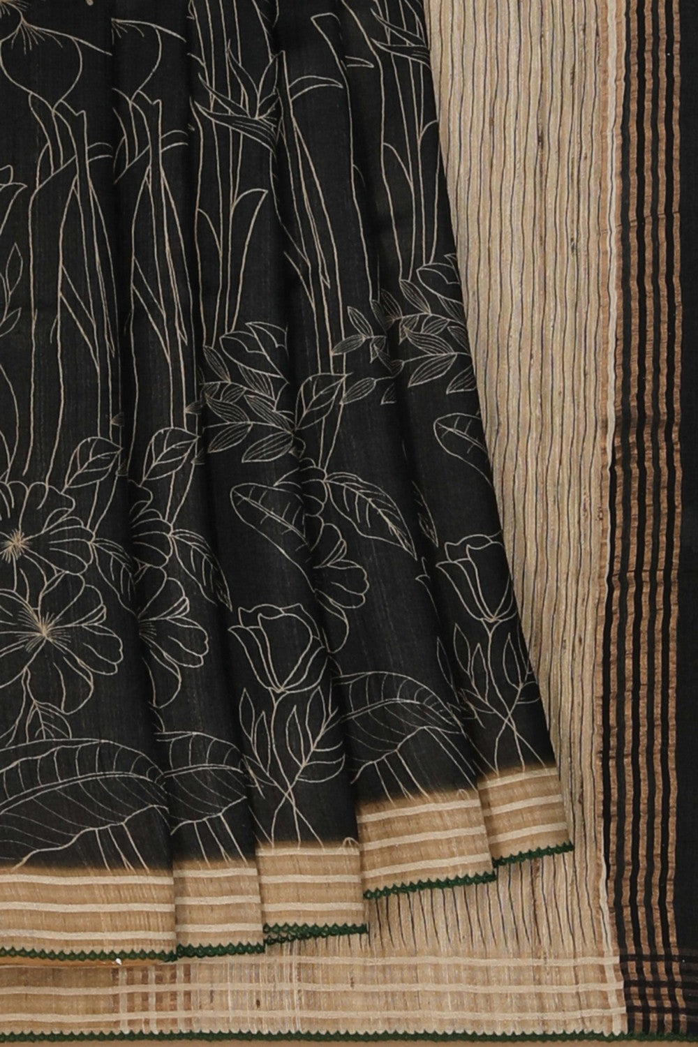 A Tussar Embroidery Saree