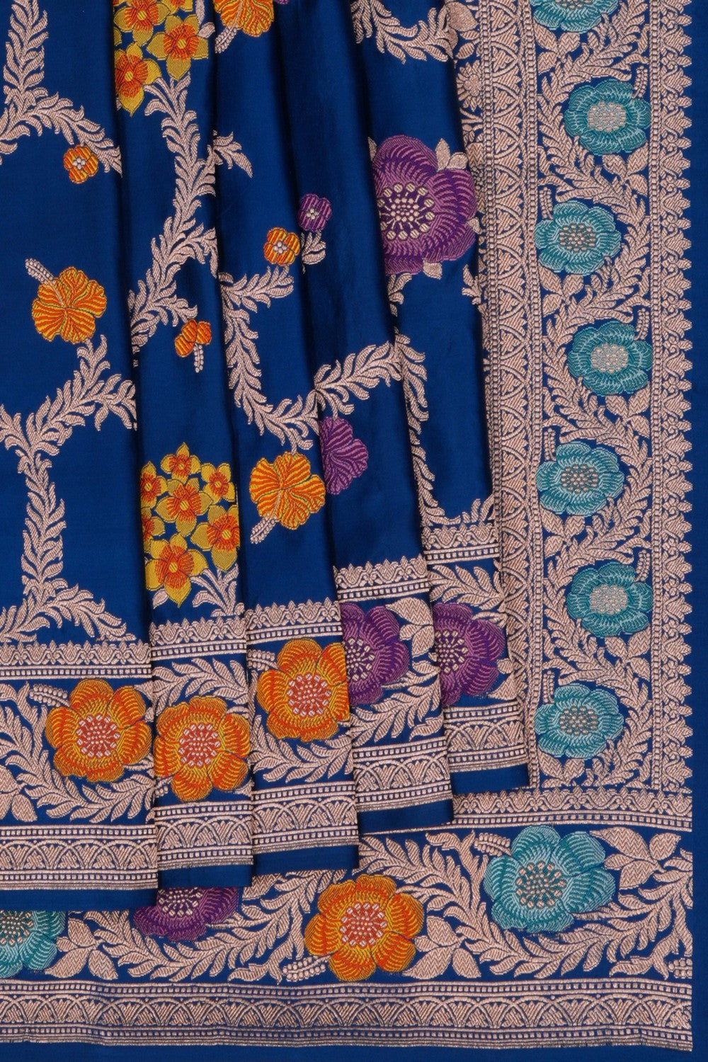 Banarasi Satin Silk Blue Saree