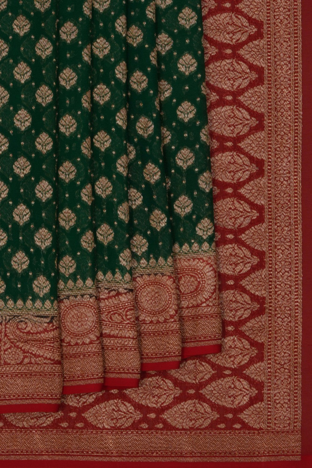 Image of Banarasi Georgette Green Saree